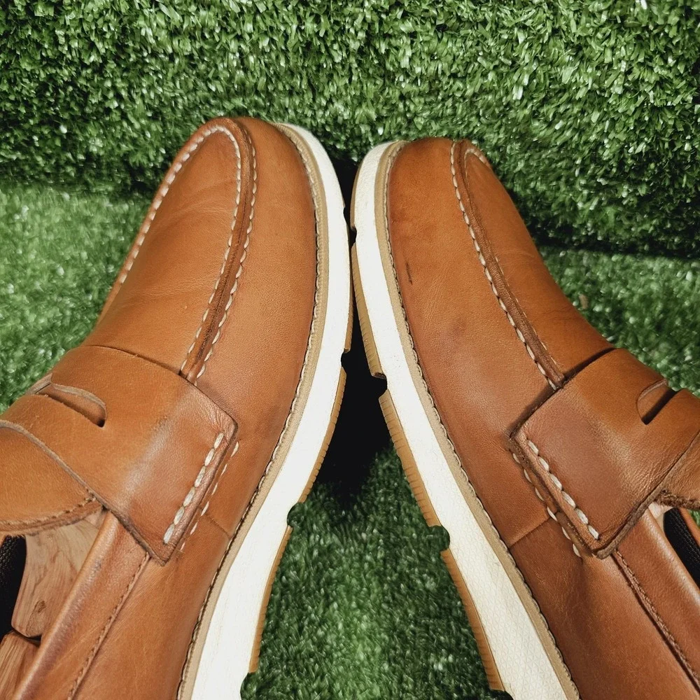 Cole Haan Zerogrand Brown Leather Slip On Penny Loafers Mens Size 10 M